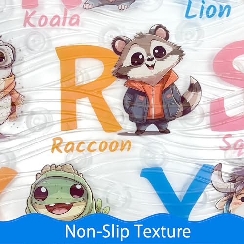 Cute Cartoon Non-Slip Bath Mat for Tub - Anti-Slip Kids Bathtub Mat, Slip-Resistant Shower Mat for Bathroom Safety, 35 X 15.3 Inch, Easy to Clean (Animals) - color: Animals
