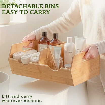 HOMESTEAD Extra Large Bamboo Pantry Storage Bins – 30% Larger, Stackable Potato Onion Storage Bin, Large Pantry Organizers and Storage, Produce Vegetable Organizer, Set of 3 - size: Extra Large ( 3 Pack )
