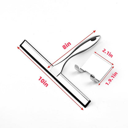 All-Purpose Shower Squeegee for Glass Doors,Tile Shower Walls,Squeegee for Shower Glass,Shower Squeegee,Bathroom, Window,Floors, Glass and Car Windshield, Mirrors and Kitchen-Stainless Steel