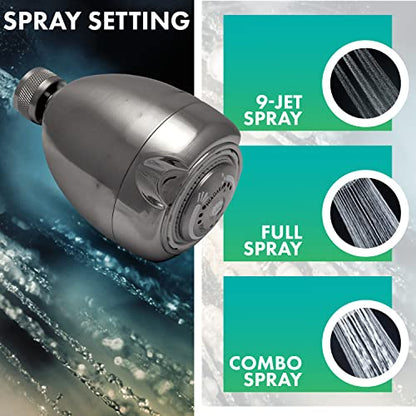 Niagara Conservation High Efficiency 1.5 GPM Earth Spa 3-Spray Showerhead in Brushed Nickel, N2915BN - color: Brushed Nickel, size: 1.5 GPM