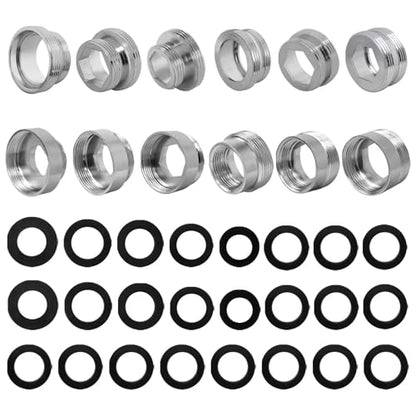 12 Pieces Faucet Adapter Kit Kitchen Aerator Male to Female Male Faucet Water Hose Adapter, Outside 22mm to 16 18 20 22 24 26mm Inside and Outside US YTXXDEUS