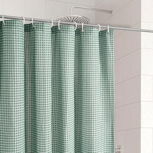 LANE LINEN Premium Shower Curtain - 72 x 72 inches Standard Sized - Spa Inspired Waffle Weave Fabric, Water Repellent, Quick Dry - Easy Care, Machine Washable - Header with Metal Grommets - Sage Green - color: 03: Waffle - Sage Green, size: 72"W x 72"L (P