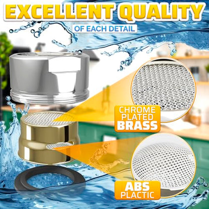4Pcs Bathroom Faucet Aerator Replacement - 15"/16" 24mm Kitchen Bathroom Sink Attachment High Flow Aerator for Sink Faucet Aerators M24 Male Thread