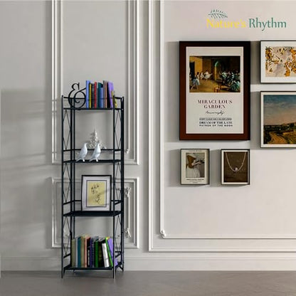 Nature's Rhythm 4-Tier Metal Storage Rack, Basement Storage Room Closet Shelving Utility Shelf Adjustable Garage Shelving Metal Shelving Unit (12.84 x 11.27 x 44.80inch, Black) - size: 4-Tier