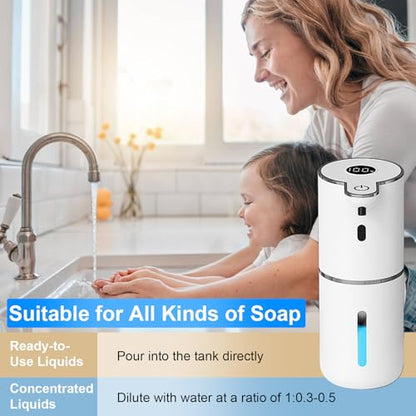 OHIFAST 2 Pack Automatic Liquid Soap Dispenser Touchless, USB Rechargeable Smart Hand Soap Dispenser, 6-Level Adjustable, 12.8oz/380mL Wall Mount for Bathroom Kitchen Dish Soap-White - color: 2 Pack- White, style: Liquid