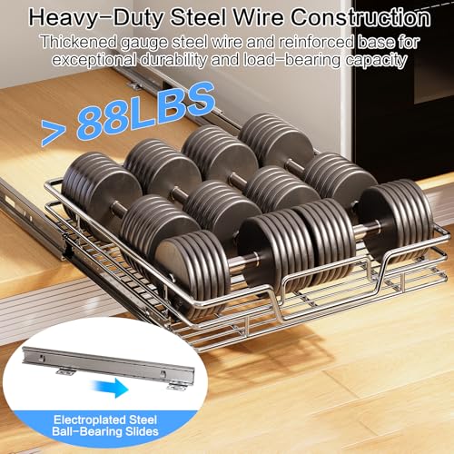 Kitchen Cabinet Pull Out Shelf and Drawer Organizer Slide Out Pantry Storaqe Basket in Multiple Sizes (14" W x18 D,1 Tier) - size: 14" W x18" D,1 Tier