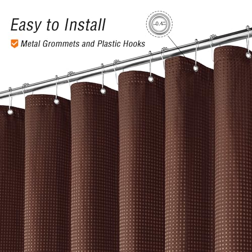Brown Fabric Shower Curtain, 72 X 72 | Cloth-Textured Shower Curtain for Bathroom - Soft Cloth & Hotel Spa Luxury, Water Repellent, Machine Washable - color: Brown, size: 72"W x 72"L (Pack of 1)