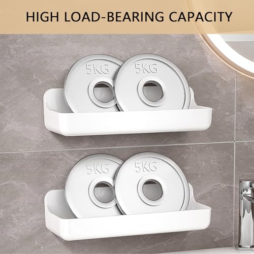 Resdenio Wall Mount Shower Caddy Hanging - No Drill Bathroom Shelves with Self Adhesive Tape, Shower Organizer and Storage Shelf for Bathroom, Kitchen, Utility Room (long basket)