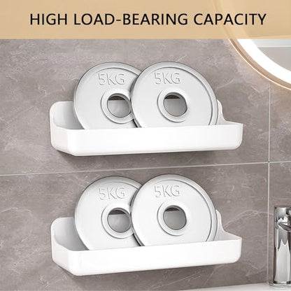 Resdenio Wall Mount Shower Caddy Hanging - No Drill Bathroom Shelves with Self Adhesive Tape, Shower Organizer and Storage Shelf for Bathroom, Kitchen, Utility Room (long basket)