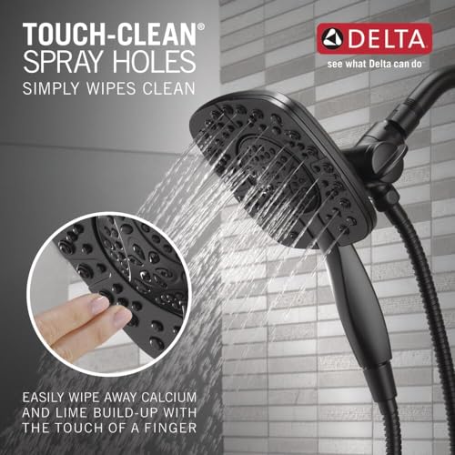 DELTA Faucet Ashlyn 17 Series Dual-Handle Shower Trim Kit with In2ition 2-in-1 Head with Handheld Spray, Matte Black Fixture, T17264-BL-I (Valve Not Included) - color: Matte Black