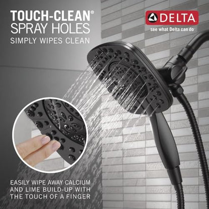 DELTA Faucet Ashlyn 17 Series Dual-Handle Shower Trim Kit with In2ition 2-in-1 Head with Handheld Spray, Matte Black Fixture, T17264-BL-I (Valve Not Included) - color: Matte Black