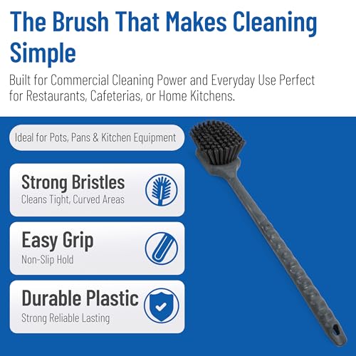 SPARTA 20 Inch Floater Scrub Brush, Polybutylene Bristles, Black
