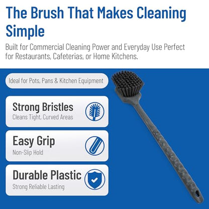 SPARTA 20 Inch Floater Scrub Brush, Polybutylene Bristles, Black