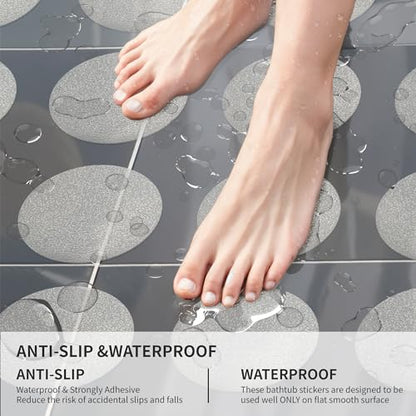 SANKEMU Transparent Non-Slip Bathtub Stickers, 20 PCS Shower Stickers for Safety Bathroom Tubs, Bathtub Non Slip Stickers and Adhesive for Bath Tub, Shower Floor(Round Shape, Clear) - size: 3.94 INCH X 3.94 INCH