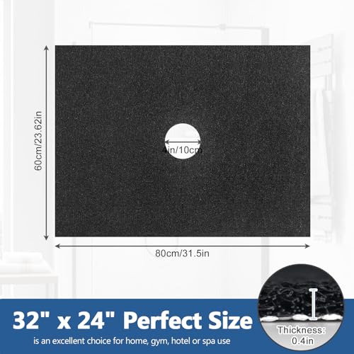 Shower Mat Non Slip 32 x 24 inch: Loofah Anti Slip Shower Mat,Non Slip Bathtub Mat for Inside Shower,Quick Drying Shower stall mat with Drain Hole in Middle,for Shower,Bathroom and Wet Areas - color: Black