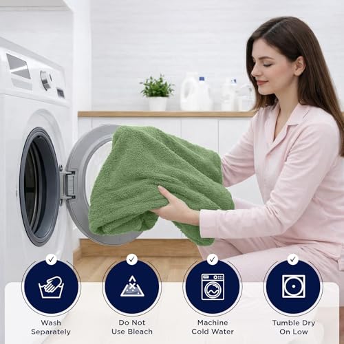 DAN RIVER Pack of 1 Jumbo Bath Sheet 40x80 Inches, Extra Large Quick Dry Bath Towels for Bathroom, Soft Absorbent Towels - Sage Green - color: Sage Green