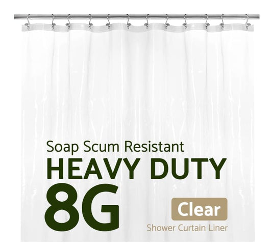 PEVA Shower Stall Curtain Liner, 72" W x 72" H, Clear, Heavy-Duty, Waterproof, for Bathroom 72x72 72INCH