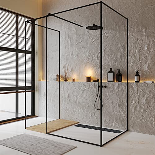 28 Inch Black Linear Shower Drain with Removable Capsule Pattern Cover Grate Accessories and SUS304 Stainless Steel CUPC Certificate（28inch） - size: 28inch