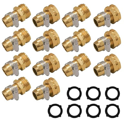 Hourleey Garden Hose Repair Connector with Clamps, Fit for 3/4" or 5/8" Garden Hose Fitting, Male and Female Hose Adapter Water Hose Repair Kit, 7 Set - size: 7-Set
