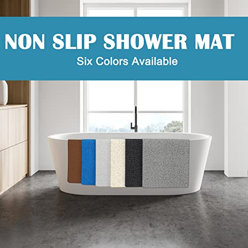 godehone Shower Mats Non Slip Without Suction Cups, PVC Loofah Bathroom Mats, Loofah Mats for Shower and Bathroom, Quick Drying, 23.6× 47.2 Inch, Brown - color: Brown, size: 47.2" x 23.6" (Rectangular)