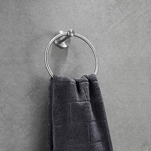 2 Pack Brushed Nickel Towel Ring | Hand Towel Holder for Bathroom Wall Mounted, Durable 304 Stainless Steel, Modern Style - color: Brushed Nickel