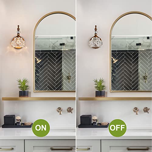 2-Pack 4.7 inch Wall Sconces Brass Bathroom Wall Light Fixtures, Spray Painting Process Modern Durable Vanity Lights for Bathroom Bedroom Living Room - color: Brass, size: 1-Light (2-Pack)
