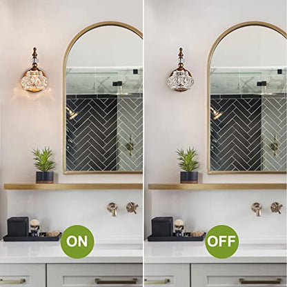 2-Pack 4.7 inch Wall Sconces Brass Bathroom Wall Light Fixtures, Spray Painting Process Modern Durable Vanity Lights for Bathroom Bedroom Living Room - color: Brass, size: 1-Light (2-Pack)