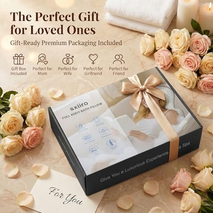 Full Body Bath Pillow, Luxury Bath Cushion with 192 Suction Cups, Bath Pillows for Tub for Head and Neck Support, with Laundry Bag White, 63" x 16" - size: 63" x 16"(Upgrade）