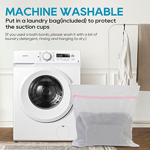 OMYSTYLE Full Body Bath Pillow, Bath Pillows for tub with Mesh Washing Bag & 21 Non-Slip Suction Cups, Spa Bathtub for Head Neck Shoulder and Back Support - 5D Air Mesh & Quick Drying | Gray - color: Gray