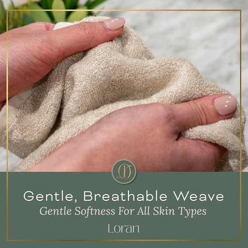 Vanilla Extra Large Washcloths Set of 6 Soft Body Cloths 13” x 13” 70% Viscose Derived from Bamboo, 30% Cotton Spa-Like Feel Silky for Skin Cleansing - color: Vanilla