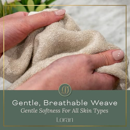 Vanilla Extra Large Washcloths Set of 6 Soft Body Cloths 13” x 13” 70% Viscose Derived from Bamboo, 30% Cotton Spa-Like Feel Silky for Skin Cleansing - color: Vanilla