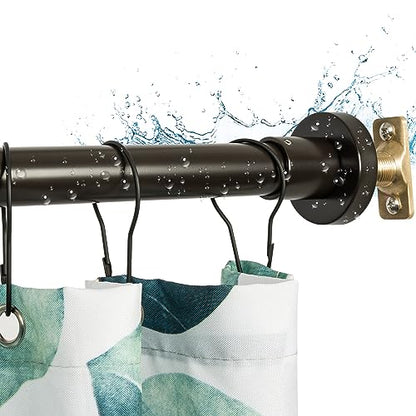 Heavy Duty Shower Rod, Adjustable Shower Curtain Rod, Expandable 47-84 Inch, Permanent Mount Shower Rod, Never Rust Stainless Steel For Window Curtain and Closet, Oil Rubbed Bronze - color: OIL RUBBED BRONZE