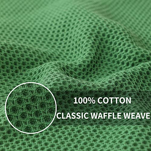 Homaxy 100% Cotton Waffle Weave Kitchen Dish Cloths, 9-Pack, Grass Green | Ultra Soft Absorbent Dish Towels, Quick Drying Dish Rags with Hanging Loop, 12 x 12 Inches - color: Grass Green, size: 12 x 12 - 9 Pack