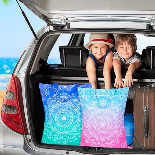 2 Pcs Large Travel Laundry Bags - Waterproof with Handle, Washable Dirty Clothes Bags for Travel, Wet & Dry, Gym, Swimming Pool, College Dorm - color: Mandala