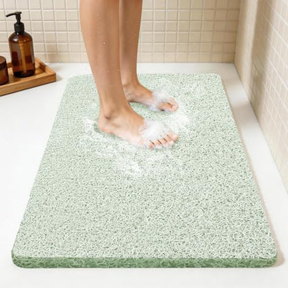 32 * 24in Shower Mat Bathtub Mat Non Slip | Bathmats Non Slip, Quick Drying Foot Scrubber Loofah Mats for Inside Shower, Tub, Bathroom, Home, Mint Green - color: Mint Green, size: 32" x 24" (Rectangular)