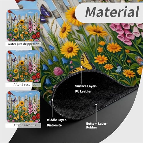 Faucet Fast Absorbent Pad - Garden Fence Cardinal Multi , Suitable For Kitchen, Bathroom, Island And Other Scenes - color: Garden Fence Cardinal Multi