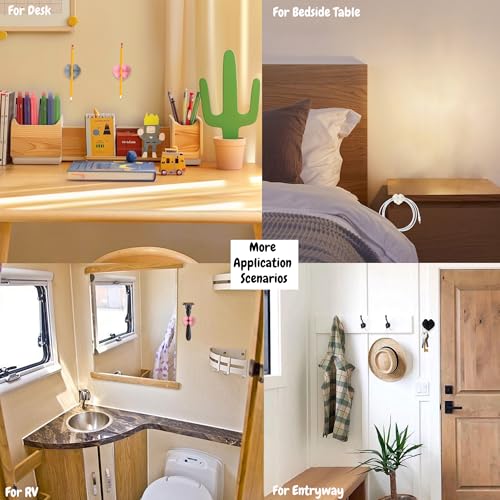 8 Pcs Heart Shaped Waterproof Silicone Toothbrush Holder,Cute Multi-Function Wall Mounted Self Adhesive Utility Hook for Hanging Towel Key Plug Cable for Kitchen Bathroom Home Office Mixed2 - color: 8pcsmixedheart2
