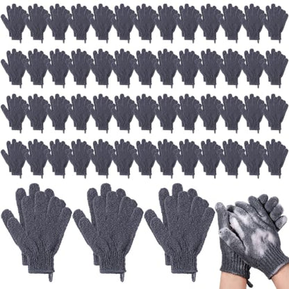 Didaey 104 Pcs Exfoliating Glove Bulk Shower Gloves with Hanging Loop Exfoliating Body Scrubber Dead Skin Remover for Body Bath Beauty Spa Massage Scrubs Men Women Bathing(Dark Grey) - color: Dark Grey