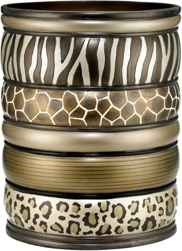Zahari Home Decorative Trash Can for Bathroom, Office & Bedroom - 2.1 Gallons Stylish & Small Trash Can for Dorms, Desktop & Restroom - Chic Waste Basket for Compact Spaces, Safari Stripes - color: Safari Stripes