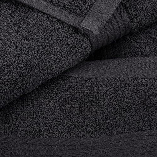 100% Cotton Washcloths 12x12 Inches, 600 GSM, Soft & Absorbent, Durable, Set of 5, Gray - color: Grey, size: Washcloth Set of 5