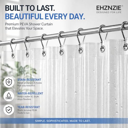 EHZNZIE Frosted Shower Curtain Liner 72x84, PEVA Waterproof Bath Curtain, No Chemical Smell, 3 Weighted Magnets, Durable with Rustproof Metal Grommets - color: Frosted, size: 72"W x 84"L (Pack of 1)