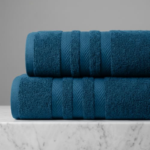 RIVERSIDE Pack of 2 Extra Large Bath Sheets 35 x 70 Inches, 100% Ring Spun Cotton, Hotel Quality, Oversized Bath Towels, Super Soft, Highly Absorbent & Quicker to Dry, Blue Opal - color: Blue Opal, size: Bath Sheets (PK 2)