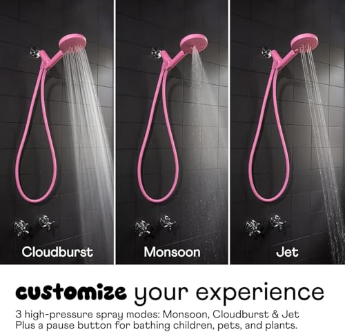 sproos! - Handheld Showerhead, High Pressure Performance, Moonlight | Metallics - Easy DIY Installation - Renter Friendly - 3 Spray Functions with Pause - Extra Long 70 Inch Flexible Hose - color: Moonlight