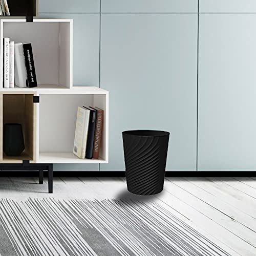 DAJITRE 1.8 Gallon Small Trash Can Wastebasket Recycling Bin Slim Profile for Compact Spaces Bathroom, Office, Bedroom, Kitchen (1.8 Gallon, Black) - color: Black, size: 1 Pack
