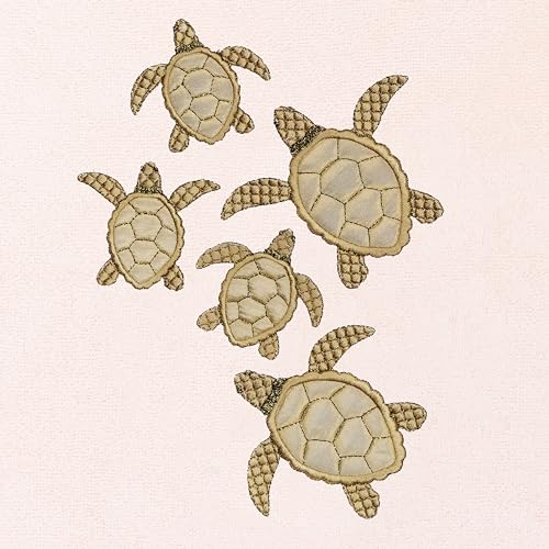 Jewel 4-Piece Premium Towel Set, Embroidered Turtles, Plush Turkish Cotton, Durable & Quick Dry, Elegant Beach Style, 2 Bath 2 Hand Towels, Blush - color: Blush, size: 2 Pcs Bath 2 Pcs Hand Towel