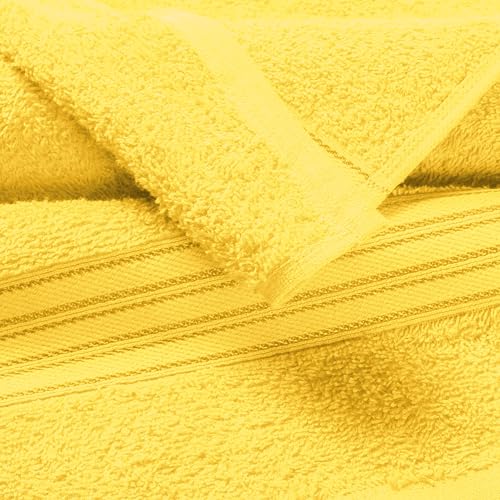 BOUTIQUO Ultra Soft Cotton Washcloths, Contains 12 Piece Face Cloths 12x12 inch, Ideal for Everyday use Face Towels, Compact & Lightweight Multi Purpose Washcloths - Lime Yellow - color: Lime Yellow, size: Washcloths - Set of 12