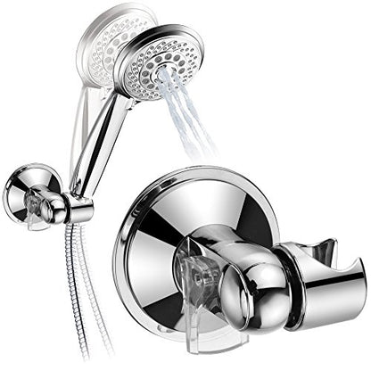 HotelSpa Universal Angle-Adjustable Hand Shower Wall Bracket for Easy Reach/Perfect Angle Fits Any Shower! Patented Push-Lock Provides Superior Suction Power. Self-Adhesive Slide-in Holder Included