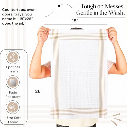 Multi Color Kitchen Towels 3 Pack, 16x26 Inch, 100% Cotton Waffle Weave, Super Absorbent, Quick Dry, Reusable Dish Towels for Cleaning, Drying, Cooking, Beige, Black, Burgundy Wine - color: Beige, Black, Burgundy Wine, style: 3 Pack