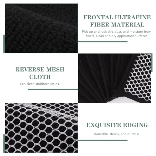Dish Cloth for Washing Dishes Kitchen Washcloth Cleaning Cloth | 7.87x7.87inch 10pack Kitchen Towels Rags, Microfiber Cleaning Cloths, Wash Cloths with Poly Scour Side, Wholesale, Black - color: Black, size: 7.87inchx7.87inch 10pack