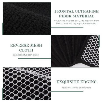 Dish Cloth for Washing Dishes Kitchen Washcloth Cleaning Cloth | 7.87x7.87inch 10pack Kitchen Towels Rags, Microfiber Cleaning Cloths, Wash Cloths with Poly Scour Side, Wholesale, Black - color: Black, size: 7.87inchx7.87inch 10pack
